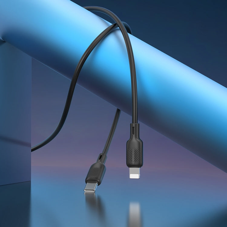 BOROFONE BX113 PD 27W USB-C / Type-C to 8 Pin Silicone Charging Data Cable, Length:1m(Black)