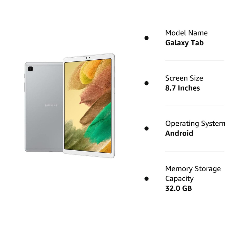 SAMSUNG GALAXY TAB A7 LITE WIFI ONLY 32GB 3GB RAM 8.7 INCH SILVER