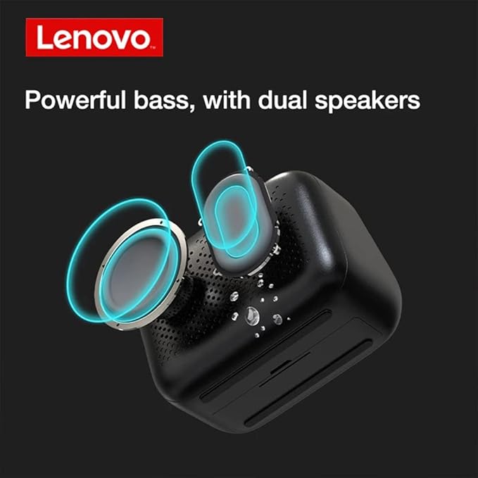 Lenovo TS13 Wireless Portable Subwoofer Stereo Bluetooth Speaker Smart Alarm Clock(Black)