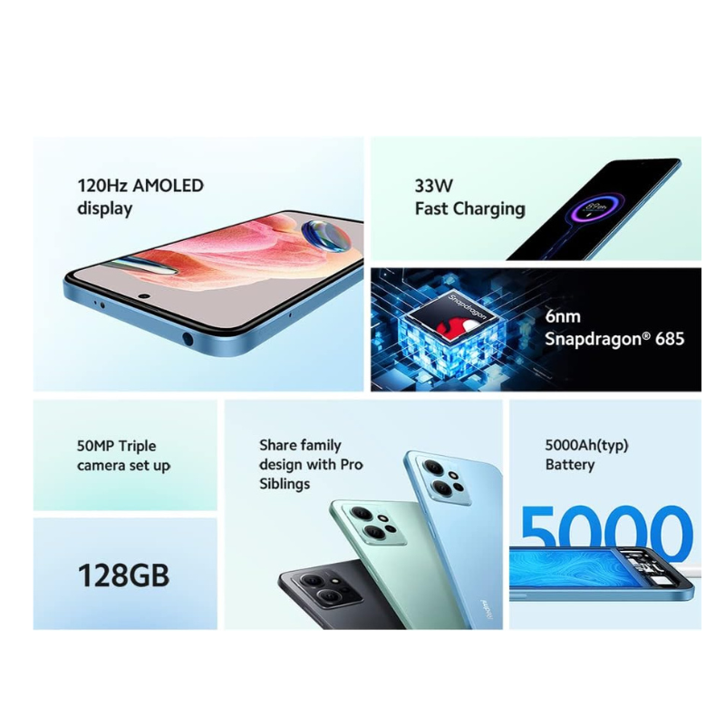 Xiaomi Redmi Note 12s 256GB +8GB RAM ICE BLUE