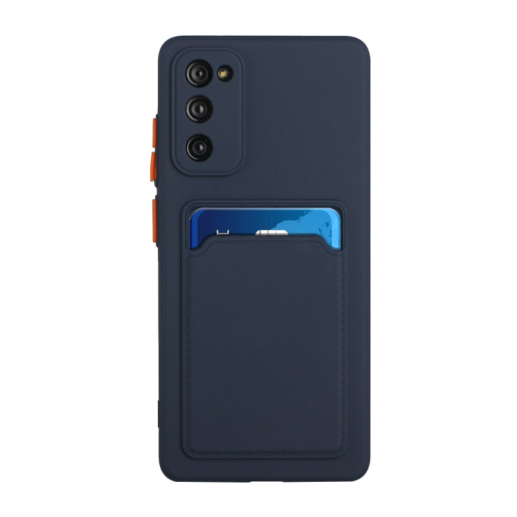 Samsung Galaxy S20 FE Card Slot Design Shockproof TPU Protective Case(Dark Blue)