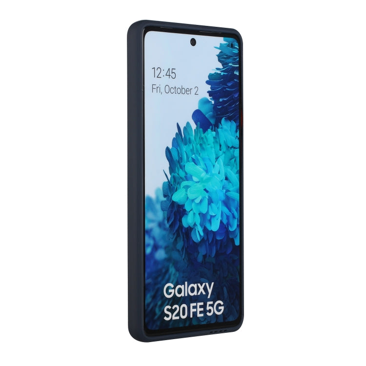 Samsung Galaxy S20 FE Card Slot Design Shockproof TPU Protective Case(Dark Blue)
