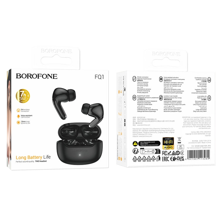 Borofone FQ1 TWS Shine Wireless BT Headset Earbuds(Black)