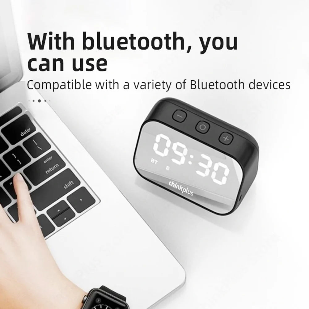 Lenovo TS13 Wireless Portable Subwoofer Stereo Bluetooth Speaker Smart Alarm Clock(Black)