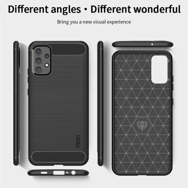 Samsung Galaxy A32 4G(US Version) MOFI Gentleness Series Brushed Texture Carbon Fiber Soft TPU Case(Black)