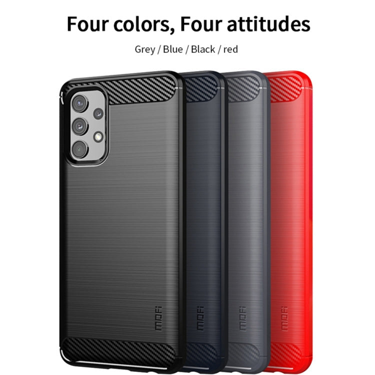 Samsung Galaxy A32 4G(US Version) MOFI Gentleness Series Brushed Texture Carbon Fiber Soft TPU Case(Black)