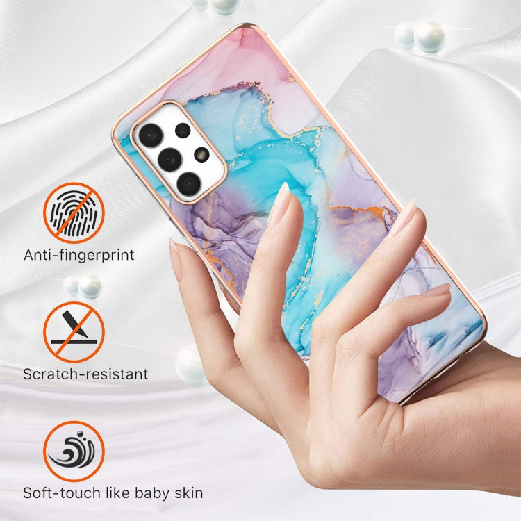 Samsung Galaxy A13 4G Electroplating IMD TPU Phone Case(Blue Marble)