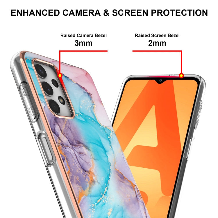 Samsung Galaxy A13 4G Electroplating IMD TPU Phone Case(Blue Marble)