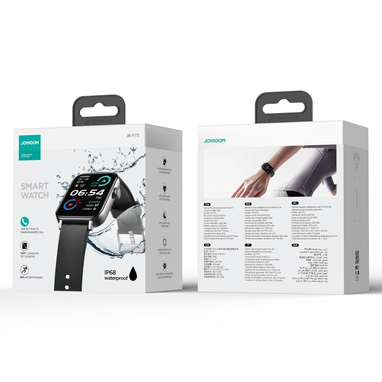 JOYROOM Fit-Life Series JR-FT5 1.83 inch Bluetooth Waterproof Smart Watch, Support Call / Heart Rate Monitoring (Black)