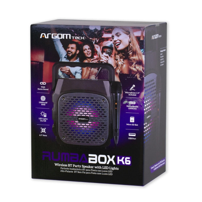 RUMBA BOX K6 TWS WIRELESS BT SPEAKER ARG-SP-3042BK