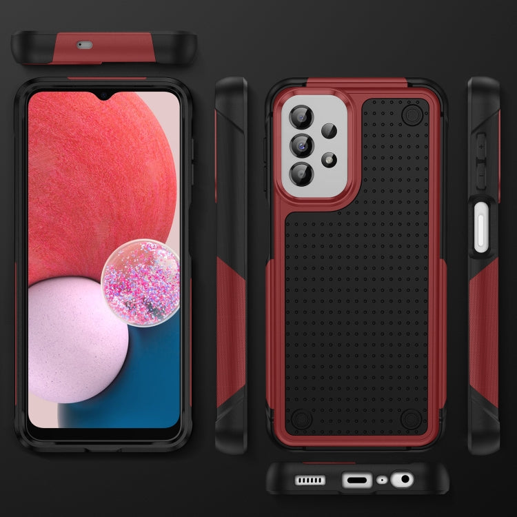 Samsung Galaxy A13 A23 A32 A04S PC + TPU Shockproof Protective Phone Case(Red+Black)