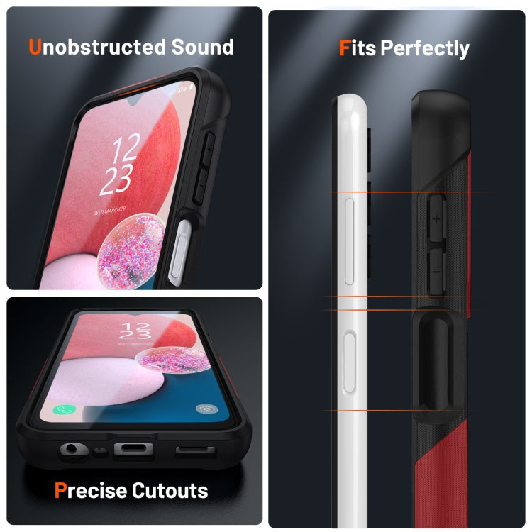 Samsung Galaxy A13 A23 A32 A04S PC + TPU Shockproof Protective Phone Case(Red+Black)