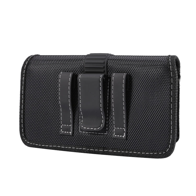 Oxford Cloth Mobile Phone Portable Waist Bag For 6.5 inch(Black)