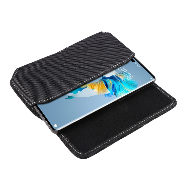 Oxford Cloth Mobile Phone Portable Waist Bag For 6.5 inch(Black)