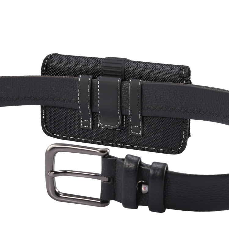 Oxford Cloth Mobile Phone Portable Waist Bag For 6.5 inch(Black)
