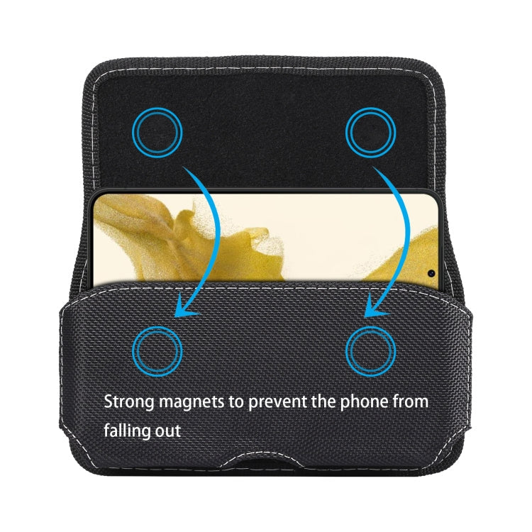 Oxford Cloth Mobile Phone Portable Waist Bag For 6.5 inch(Black)