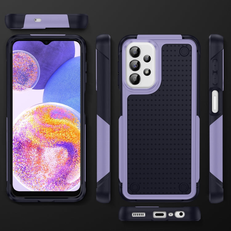 Samsung Galaxy A23 A32 A13 A04S PC + TPU Shockproof Protective Phone Case(Light Purple+Sapphire Blue)