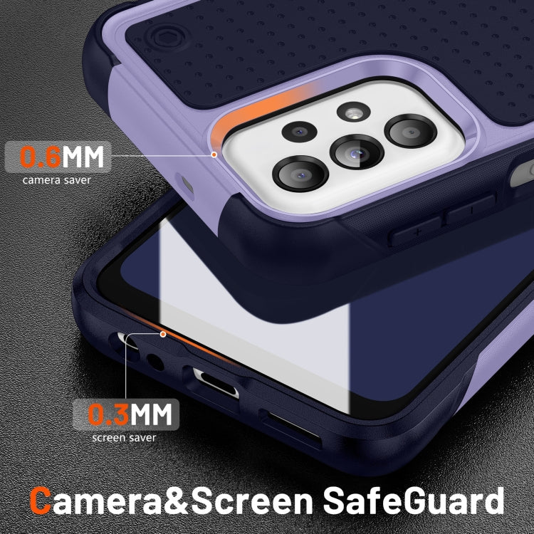 Samsung Galaxy A23 A32 A13 A04S PC + TPU Shockproof Protective Phone Case(Light Purple+Sapphire Blue)