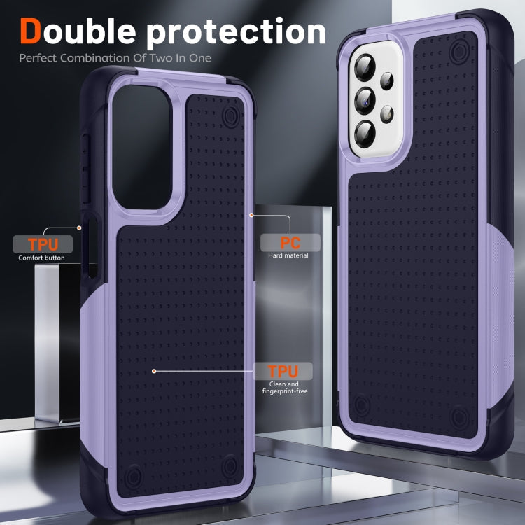 Samsung Galaxy A23 A32 A13 A04S PC + TPU Shockproof Protective Phone Case(Light Purple+Sapphire Blue)