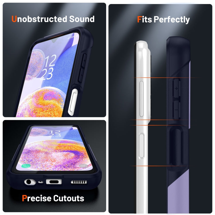 Samsung Galaxy A23 A32 A13 A04S PC + TPU Shockproof Protective Phone Case(Light Purple+Sapphire Blue)