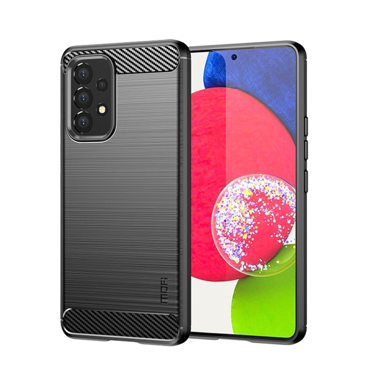 Samsung Galaxy A53 5G MOFI Gentleness Brushed Carbon Fiber Soft TPU Case(Black)