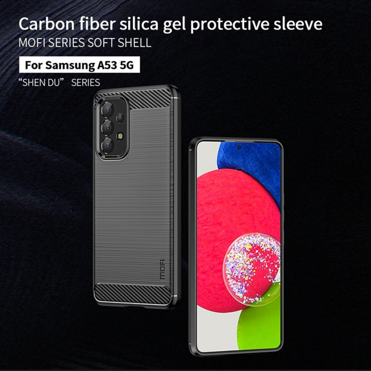 Samsung Galaxy A53 5G MOFI Gentleness Brushed Carbon Fiber Soft TPU Case(Black)