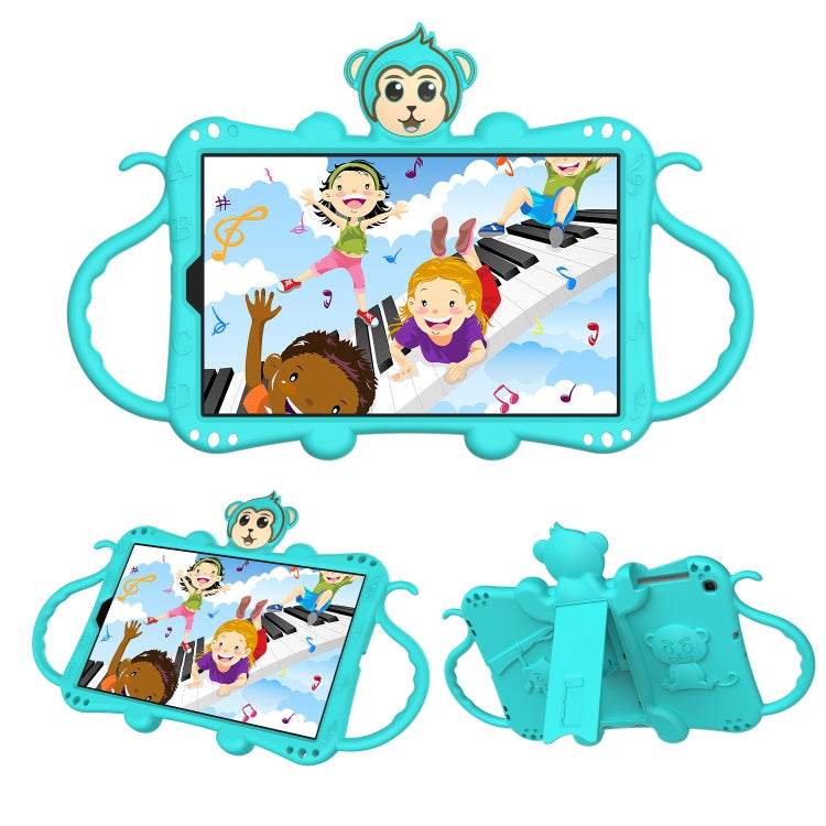 Samsung Tab A 10.1 (2019) T510 / T515 Cartoon Monkey Kids Tablet (Turquoise)