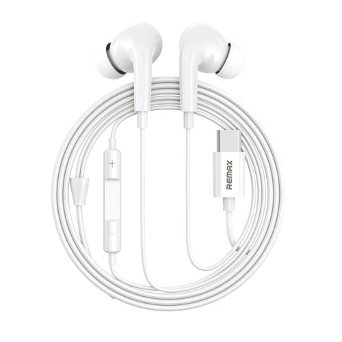 RM-533 AirPlus Pro Type-C In-Ear Stereo Music Earphone with Wire Control + MIC, Support Hands-free(White)