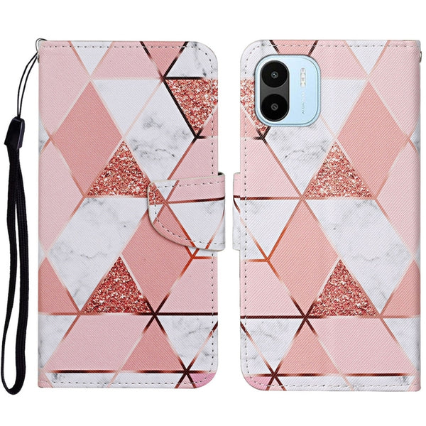 Xiaomi Redmi A1 Colored Drawing Pattern Leather Phone Case(Marble)