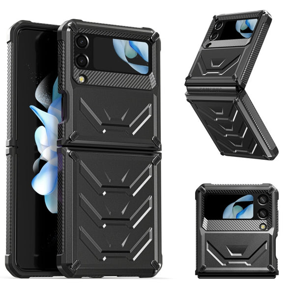Samsung Galaxy Z Flip4 5G SM-F721 Armored All-inclusive Shockproof Folding Phone Case(Black)
