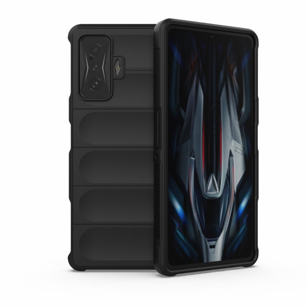 Xiaomi Redmi K50 Gaming Magic Shield TPU + Flannel Phone Case(Black)