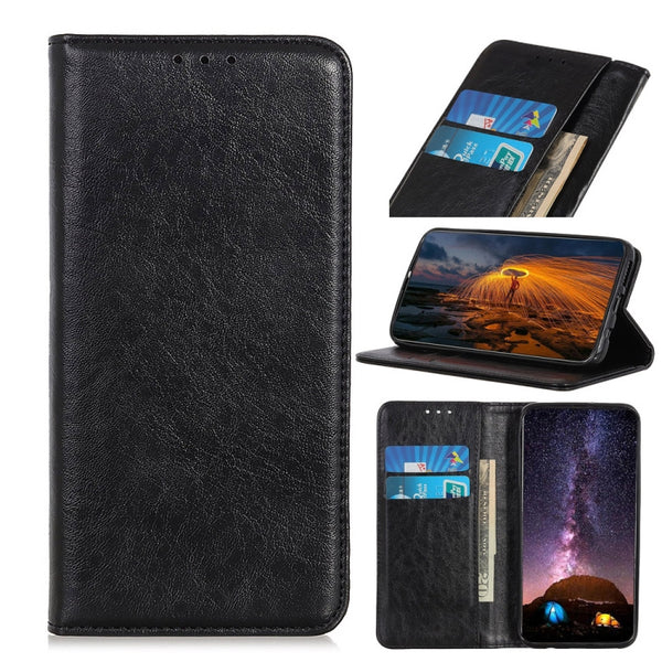 Xiaomi Redmi 9T / Note 9 4G Magnetic Crazy Horse Texture Horizontal Flip Leather Case with Holder & Card Slots & Wallet(Black)