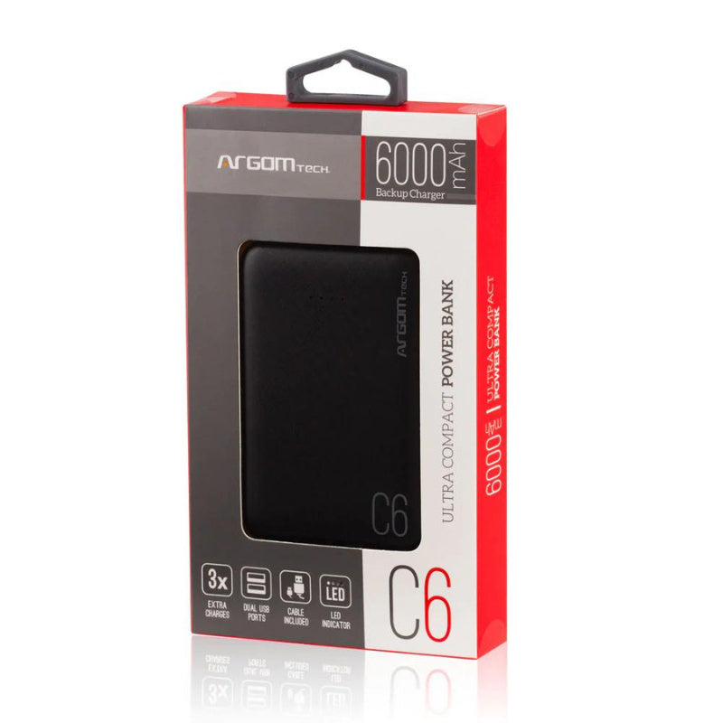 POWER BANK C6 6000MAH ARG-PB-1136BK