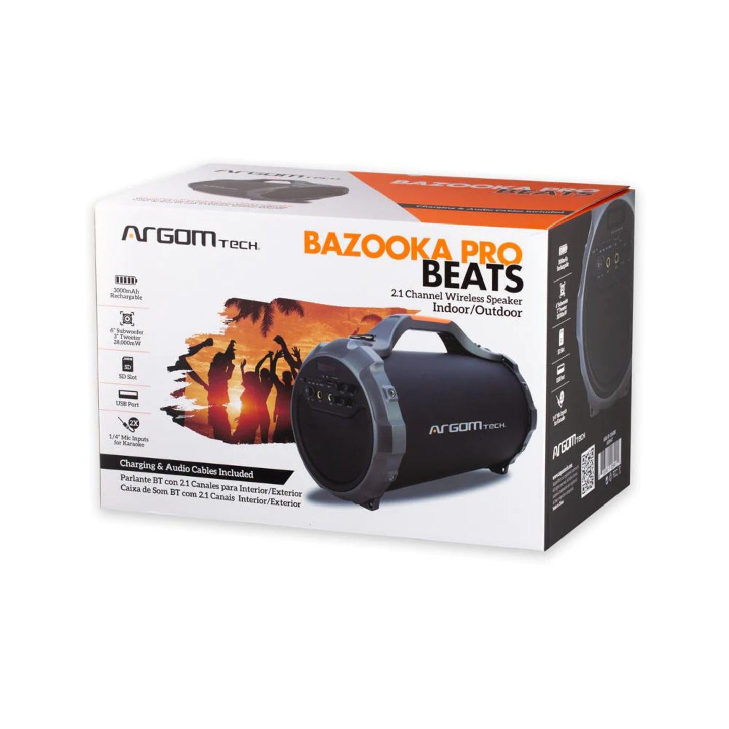 BAZOOKA PRO BEATS WIRELESS BT SPEAKER ARG-SP-3360BK