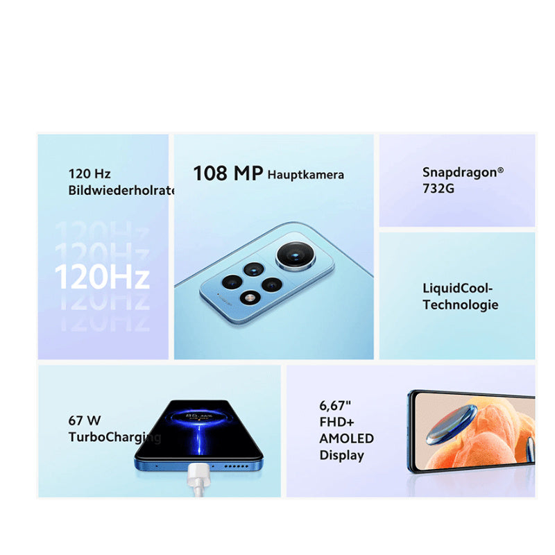 Redmi Note 12 Pro 4G 256GB+8GB RAM GLACIER BLUE