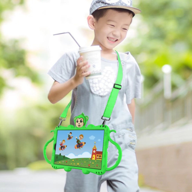 Samsung Tab A 10.1 (2019) T510 / T515 Cartoon Monkey Kids Tablet (Green)