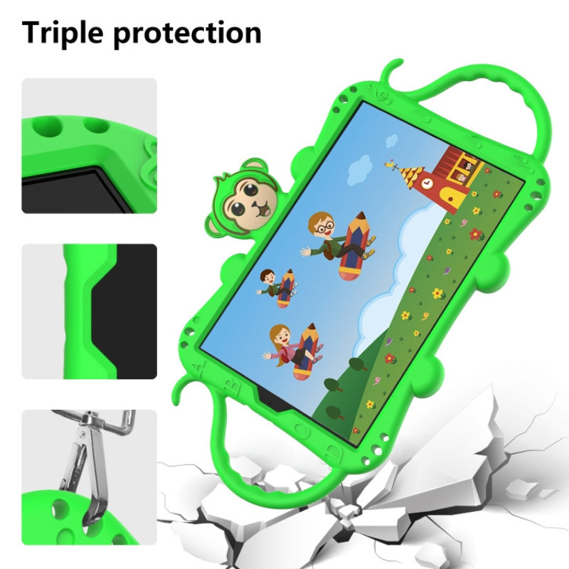 Samsung Tab A 10.1 (2019) T510 / T515 Cartoon Monkey Kids Tablet (Green)