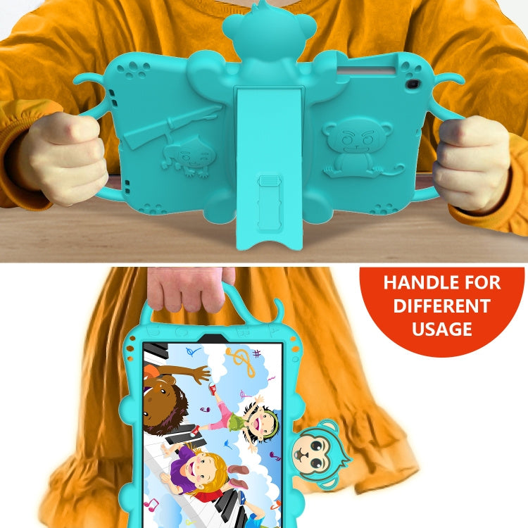 Samsung Tab A 10.1 (2019) T510 / T515 Cartoon Monkey Kids Tablet (Turquoise)