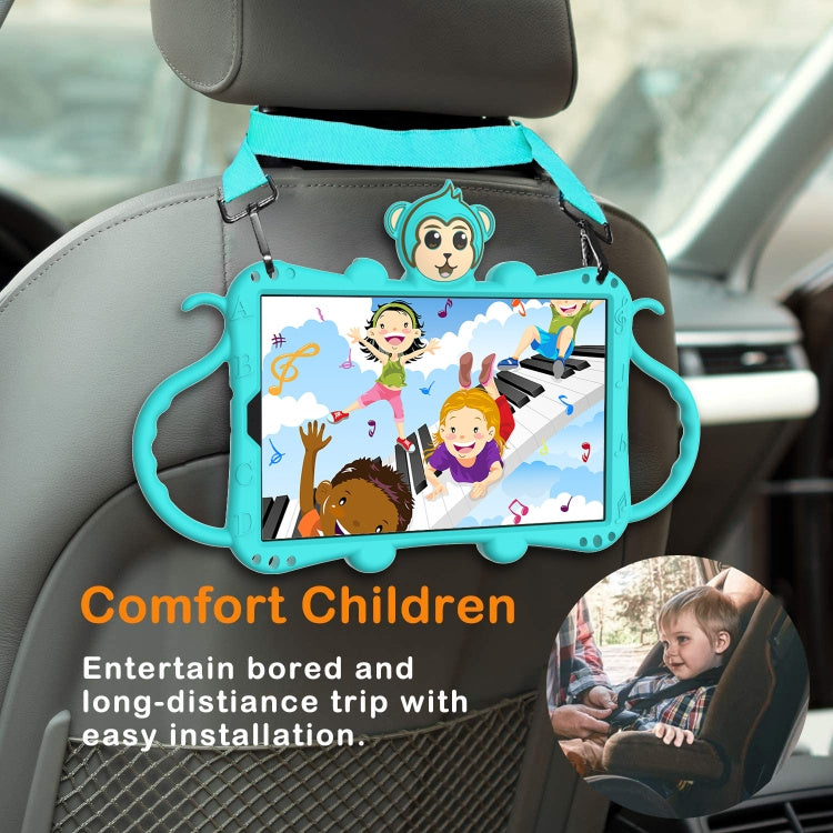 Samsung Tab A 10.1 (2019) T510 / T515 Cartoon Monkey Kids Tablet (Turquoise)