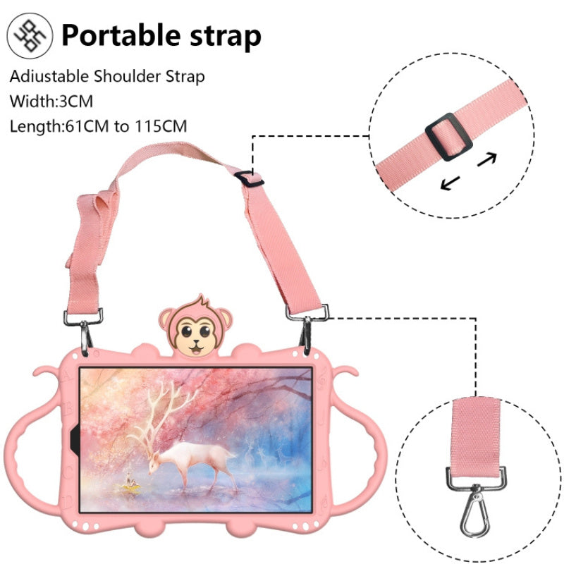 Samsung Tab A 10.1 (2019) T510 / T515 Cartoon Monkey Kids Tablet (Rose Gold)