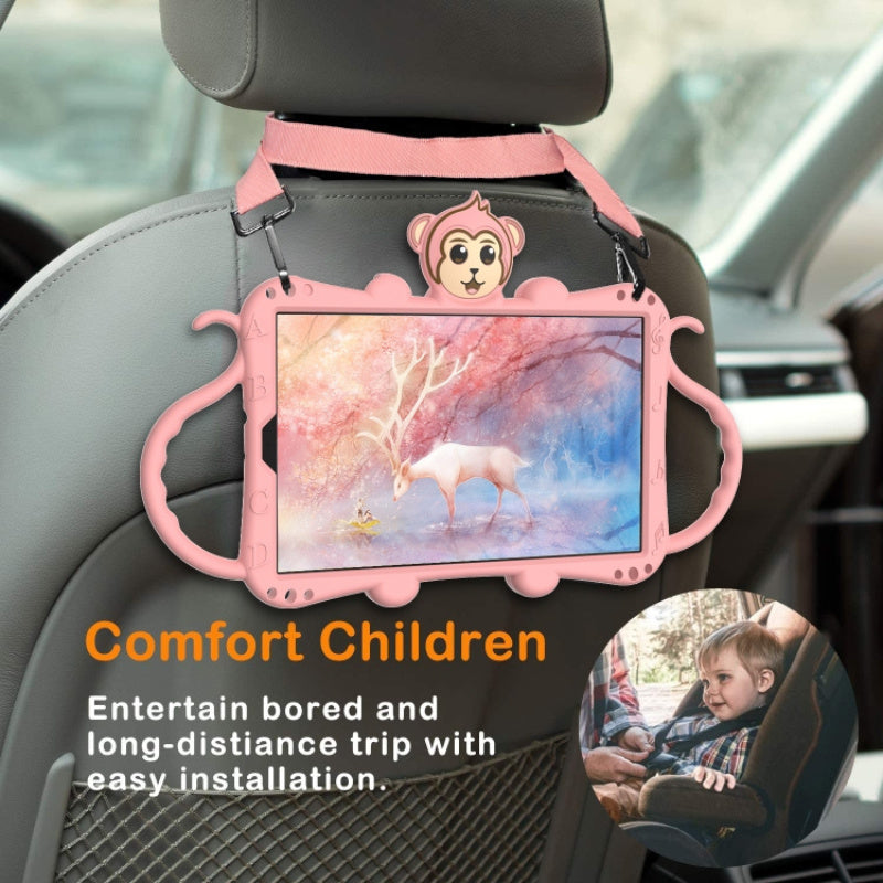 Samsung Tab A 10.1 (2019) T510 / T515 Cartoon Monkey Kids Tablet (Rose Gold)