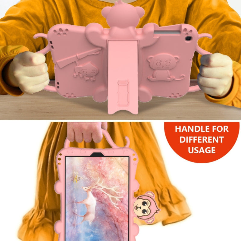 Samsung Tab A 10.1 (2019) T510 / T515 Cartoon Monkey Kids Tablet (Rose Gold)