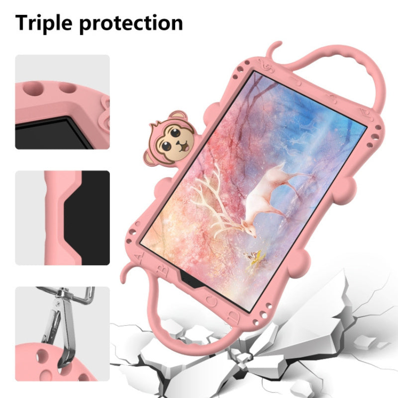 Samsung Tab A 10.1 (2019) T510 / T515 Cartoon Monkey Kids Tablet (Rose Gold)