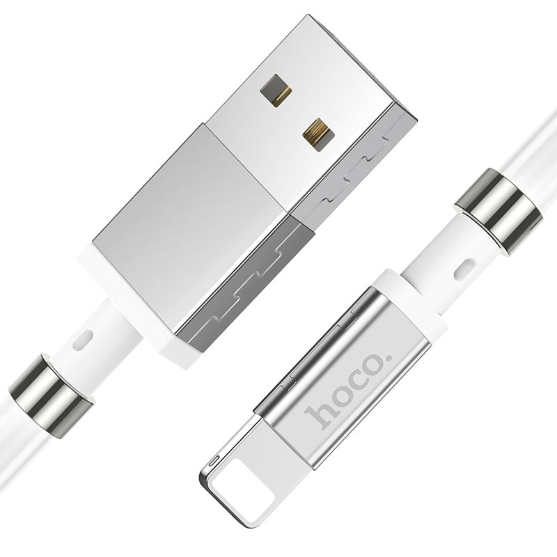 hoco U91 1m 2.4A USB to 8 Pin Magic Magnetic Charging Cable(White)