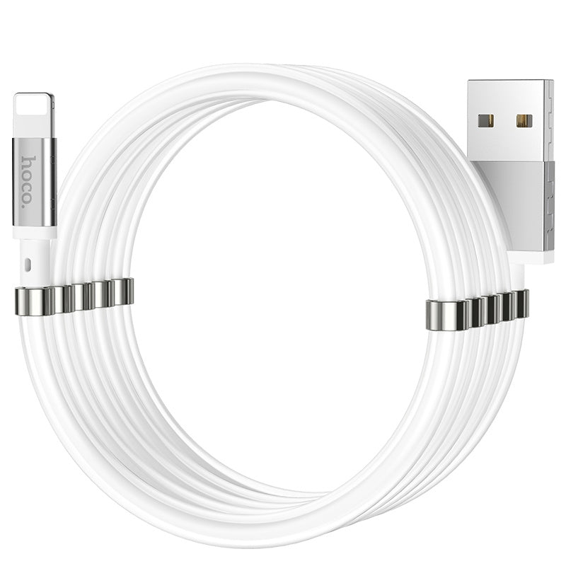 hoco U91 1m 2.4A USB to 8 Pin Magic Magnetic Charging Cable(White)