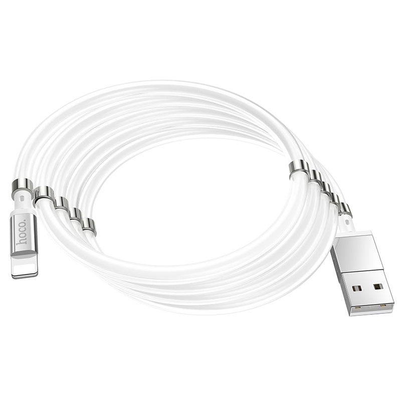 hoco U91 1m 2.4A USB to 8 Pin Magic Magnetic Charging Cable(White)