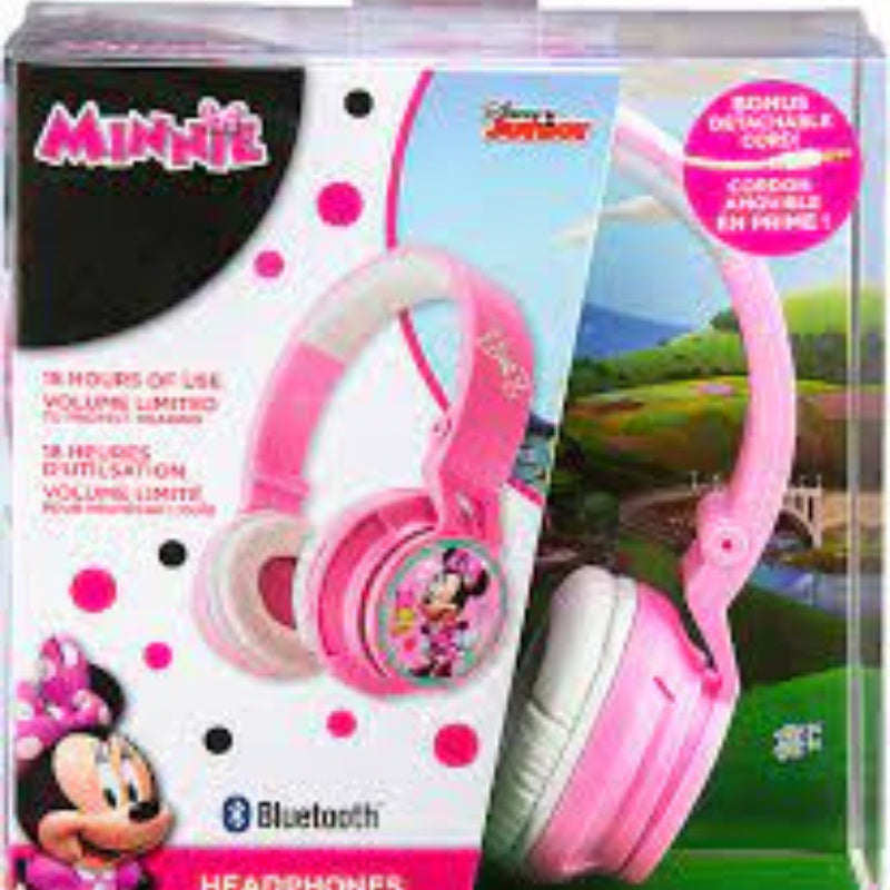 Disney Junior Minnie Bluetooth Headphones - White/Pink