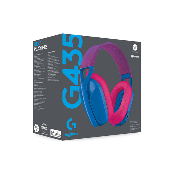 Logitech G435 LIGHTSPEED and Bluetooth Wireless Gaming Headset  Blue / Pink