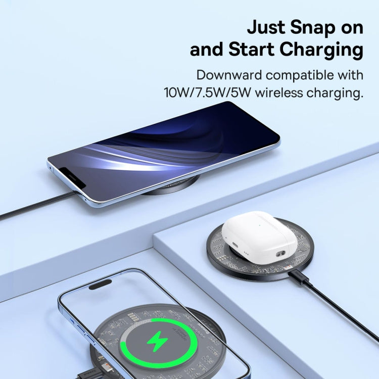 Baseus BS-W530 15W QI Fast Wireless Charger with USB-C / Type-C Cable(Black)