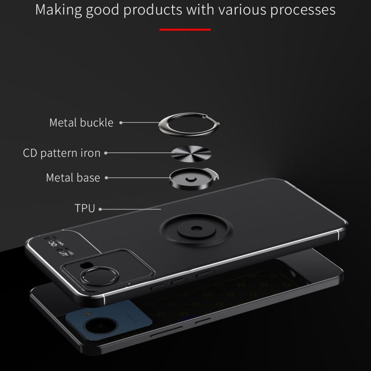 OPPO Realme C30 Metal Ring Holder TPU Phone Case(Black)